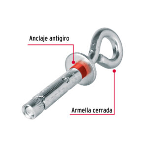 Bolsa con 4 taquetes expansivos 8x50 mm con armella cerrada - Imagen 4