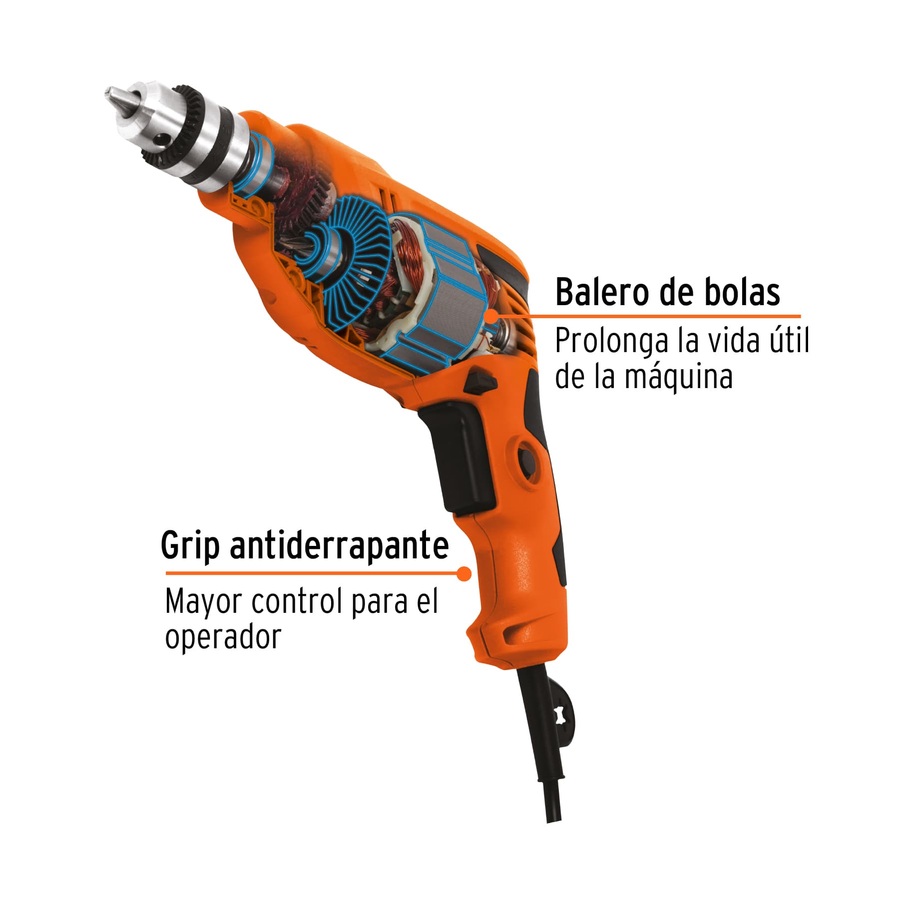 Taladro/destornillador 3/8', 400W, TRUPER PRO - Imagen 3