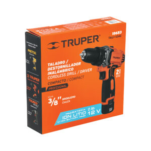 Taladro/destornillador compacto 3/8', 12V, 1 bat 2Ah, PRO - Imagen 5