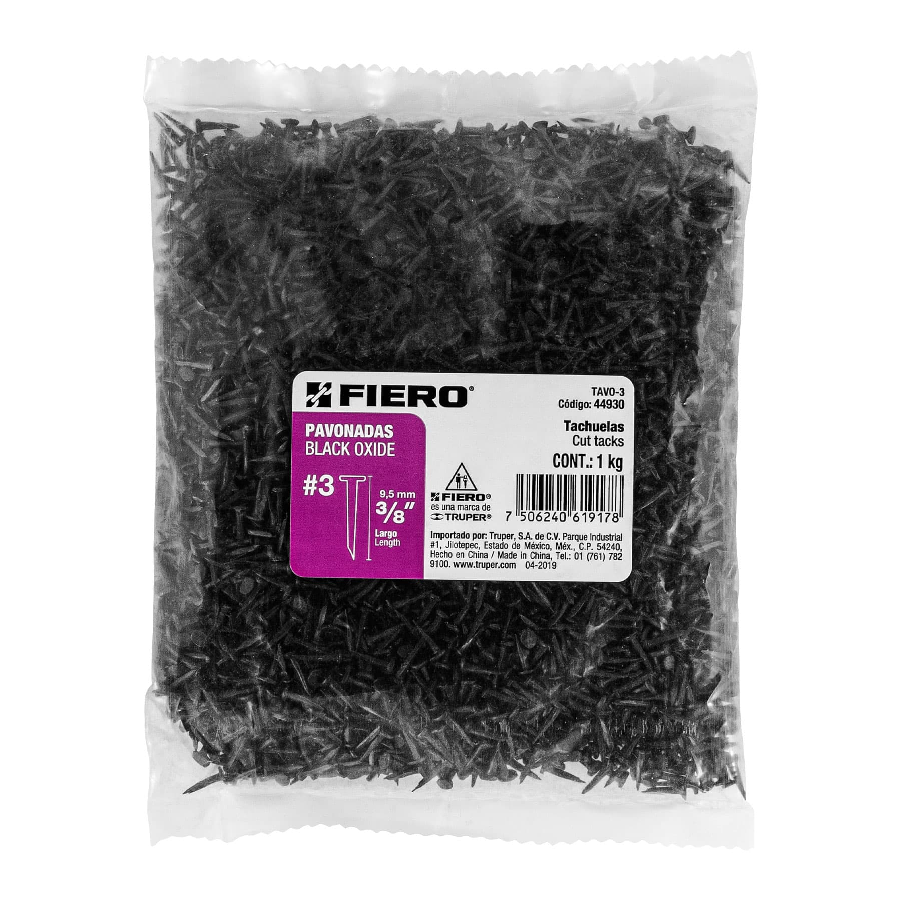Bolsa con 1 kg de tachuelas pavonadas No. 3, FIERO - Imagen 5