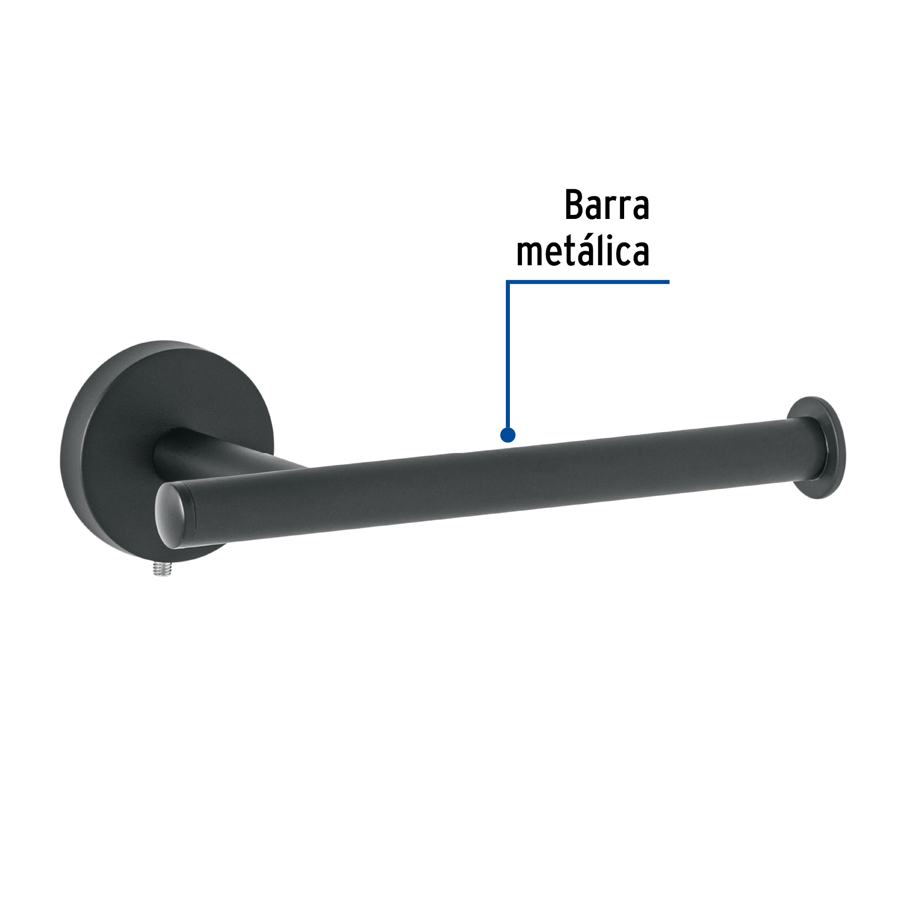 Portarrollo metálico acabado negro, FOSET TÚBIG - Imagen 3