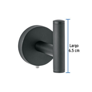 Gancho sencillo metálico acabado negro, FOSET TÚBIG - Imagen 4