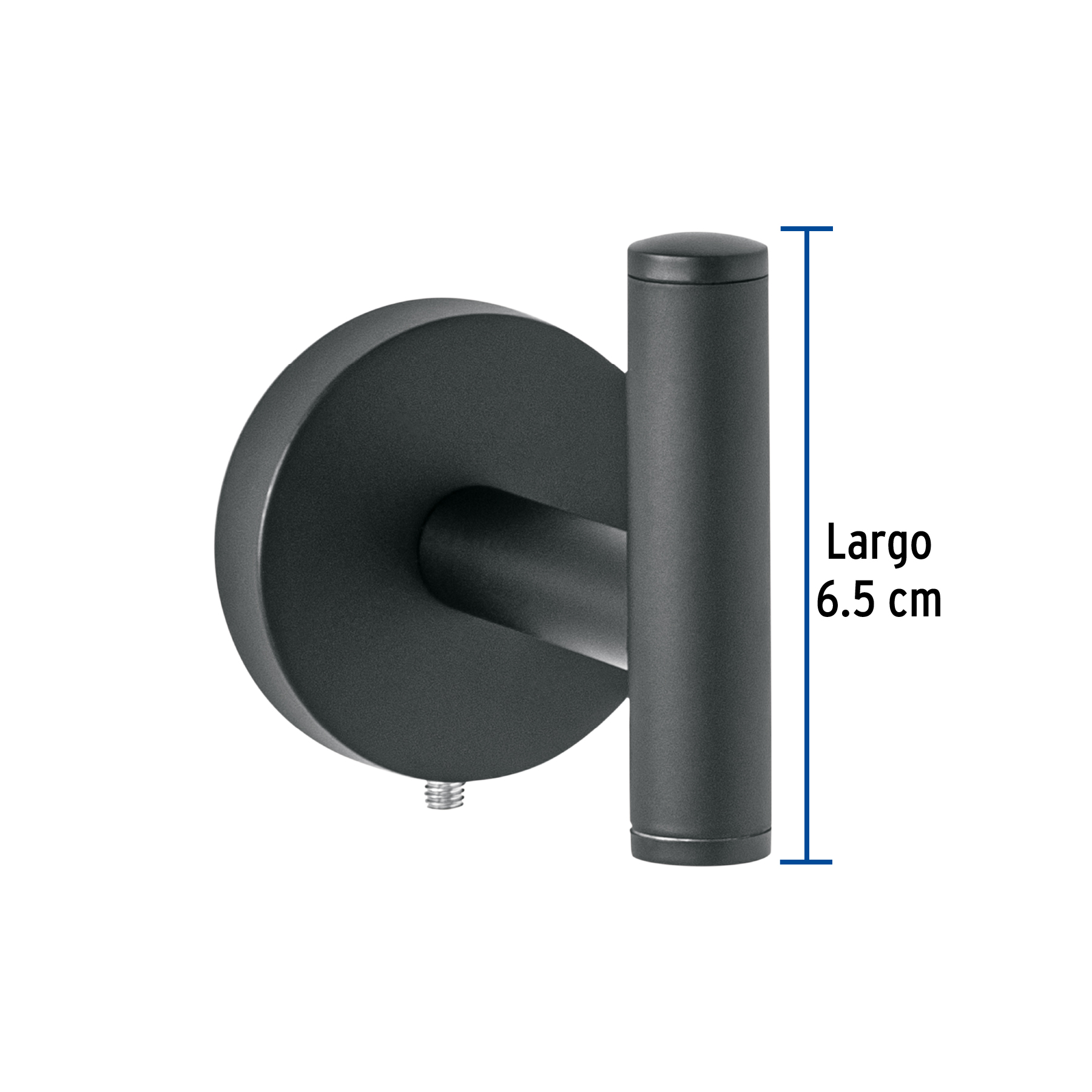 Gancho sencillo metálico acabado negro, FOSET TÚBIG - Imagen 4