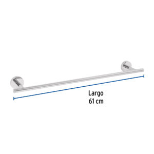 Toallero de barra metálico acabado cromo, FOSET TÚBIG - Imagen 4