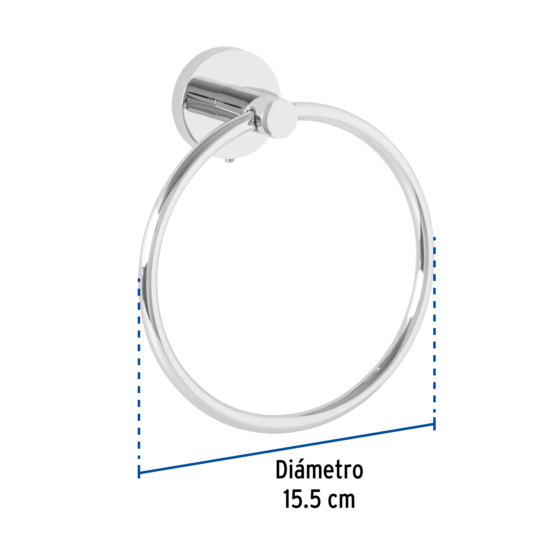 Toallero argolla metálico acabado cromo, FOSET TÚBIG - Imagen 4