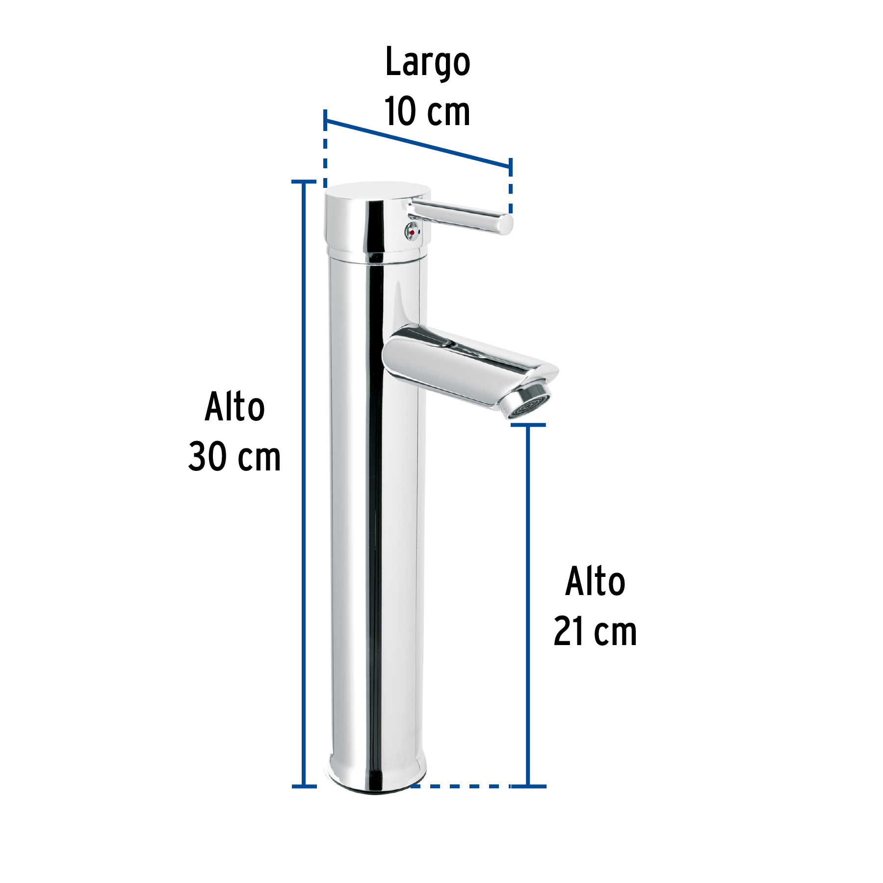 Monomando alto cromo para lavabo, FOSET TÚBIG - Imagen 4