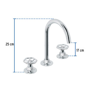 Mezcladora p/lavabo,taladros separados,redondos,cromo, TÚBIG - Imagen 4