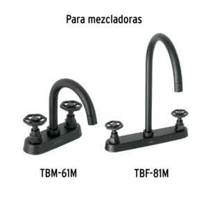 Juego de 2 manerales para mezcladora, volante, negro, TÚBIG - Imagen 5
