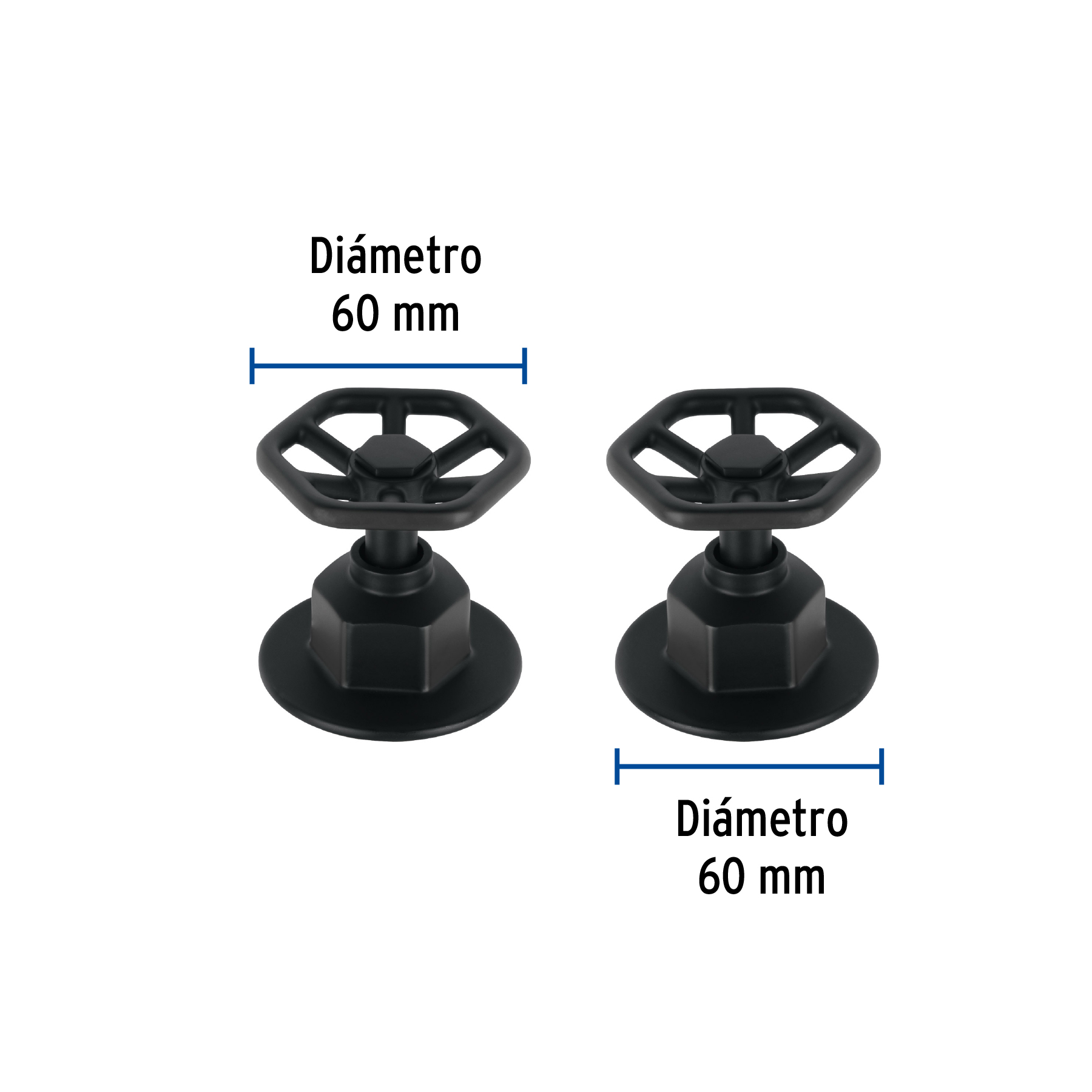 Juego de 2 manerales para regadera, volante, negro, TÚBIG - Imagen 4