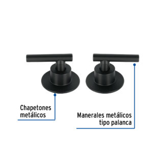 Juego de 2 manerales para regadera, palanca, negro, TÚBIG - Imagen 3