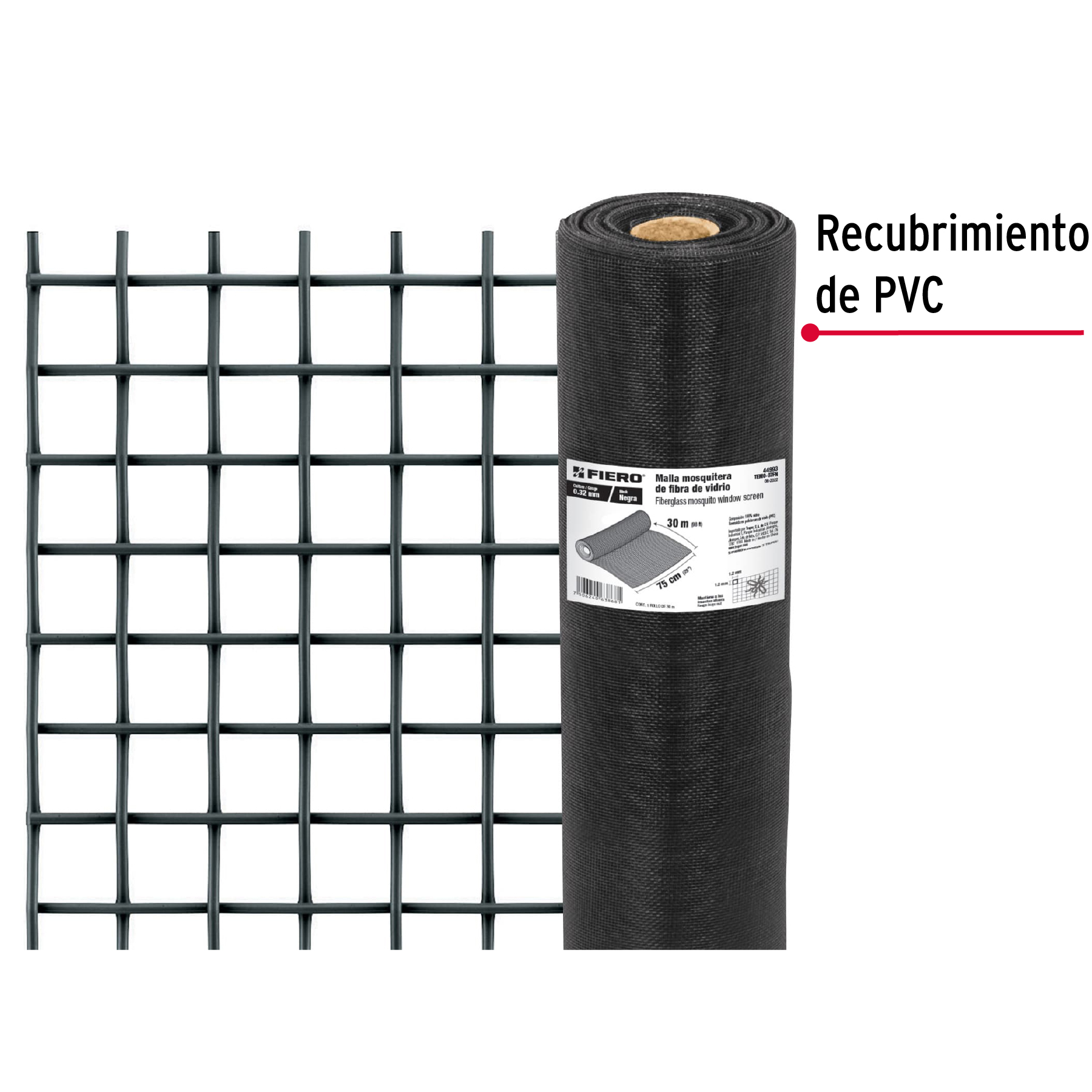 Rollo de 30 m x 0.75m malla mosquitera fibra de vidrio negra - Imagen 3