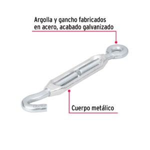 Tensor zinc 3/8' ojo-gancho, FIERO - Imagen 3