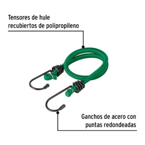 Bolsa con 2 tensores elásticos verdes de 45 cm, PRETUL - Imagen 3