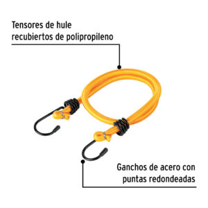 Bolsa con 2 tensores elásticos amarillos de 60 cm, PRETUL - Imagen 3