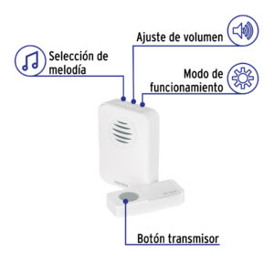 Timbre inalámbrico de pilas, 36 tonos, VOLTECK - Imagen 3