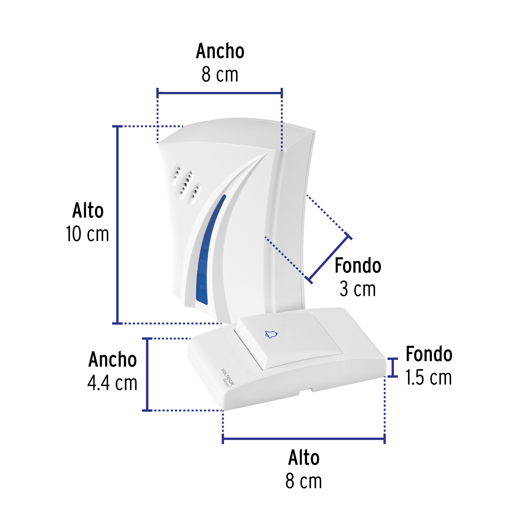 Timbre inalámbrico de pilas, 36 tonos, VOLTECK BASIC - Imagen 4