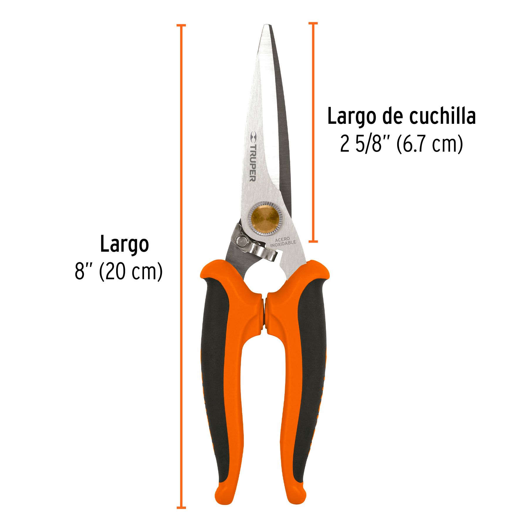 Tijera 8' multiusos, Comfort Grip, acero inoxidable, TRUPER - Imagen 4