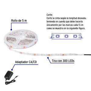 Tira LED 16 W para interior y exterior, 5 m, azul, VOLTECK - Imagen 3