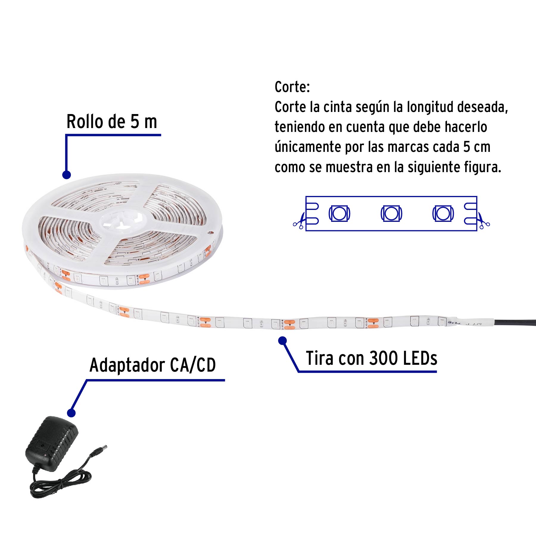 Tira LED 16 W para interior y exterior, 5 m, verde, VOLTECK - Imagen 3