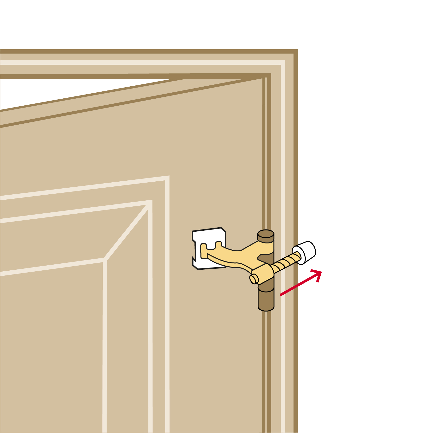 Tope de puerta para bisagra, acabado latón brillante, HERMEX - Imagen 5