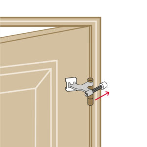 Tope de puerta para bisagra, acabado cromo mate, HERMEX - Imagen 5