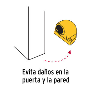 Tope tipo codo para puerta, acabado latón brillante, HERMEX - Imagen 5