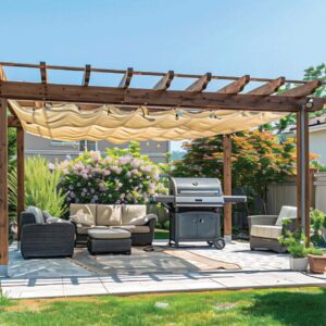 Toldo sombra 80%, raschel beige, 3m x 3m, FIERO - Imagen 5