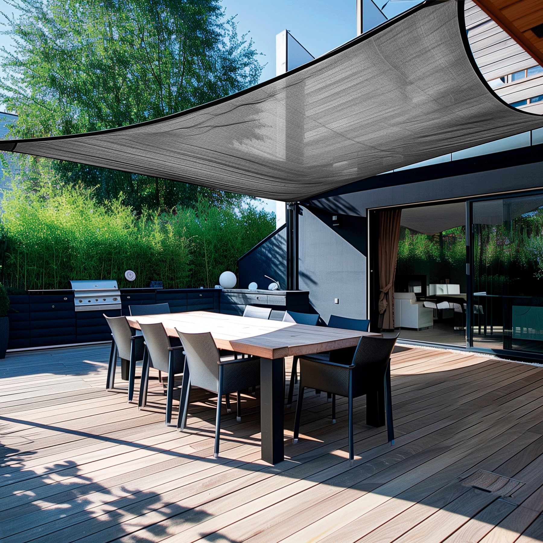Toldo sombra 90%, raschel negro, 6m x 4m, FIERO - Imagen 5