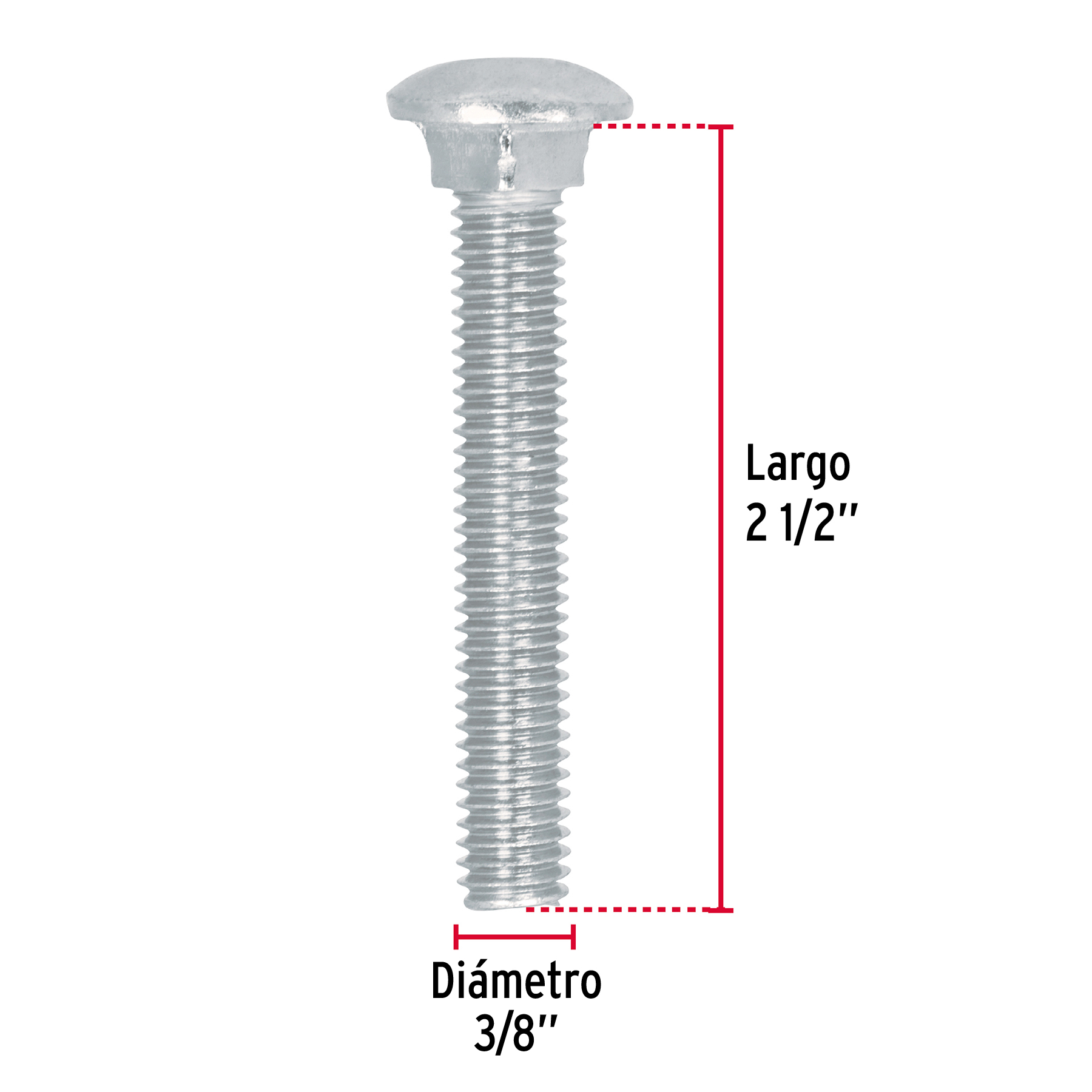 Bolsa con 50 tornillos 3/8' x 2-1/2' tipo coche, FIERO - Imagen 4