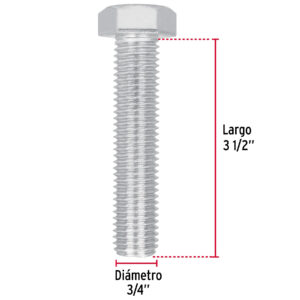 Bolsa con 4 tornillos 3/4' x 3-1/2' tipo máquina, FIERO - Imagen 4
