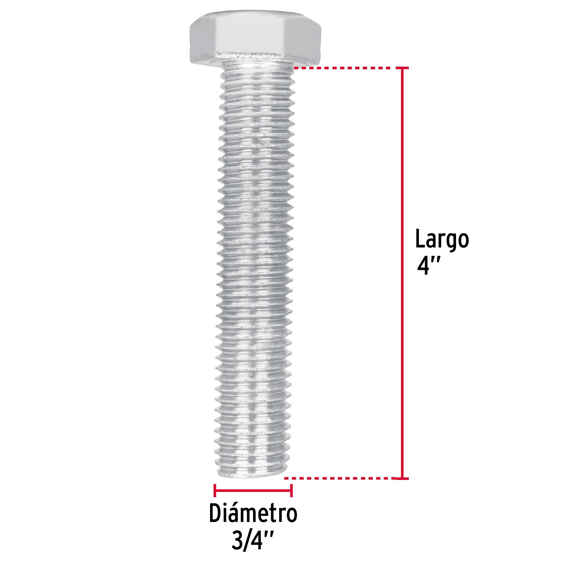 Bolsa con 4 tornillos 3/4' x 4' tipo máquina, FIERO - Imagen 4