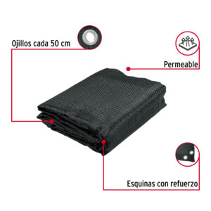 Toldo sombra 80%, monofilamento negro, 3.6m x 6m, FIERO - Imagen 3