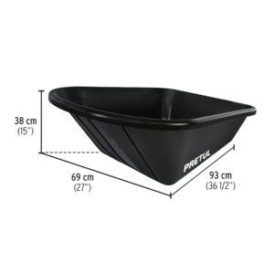 Carretilla concha plástica 5 ft3 Neumática b/tubular, PRETUL - Imagen 3