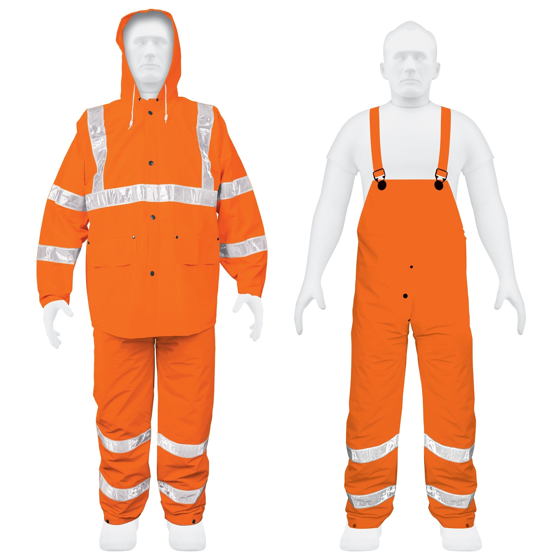 Conjunto impermeable doble capa naranja con reflejante, XG - Imagen 2