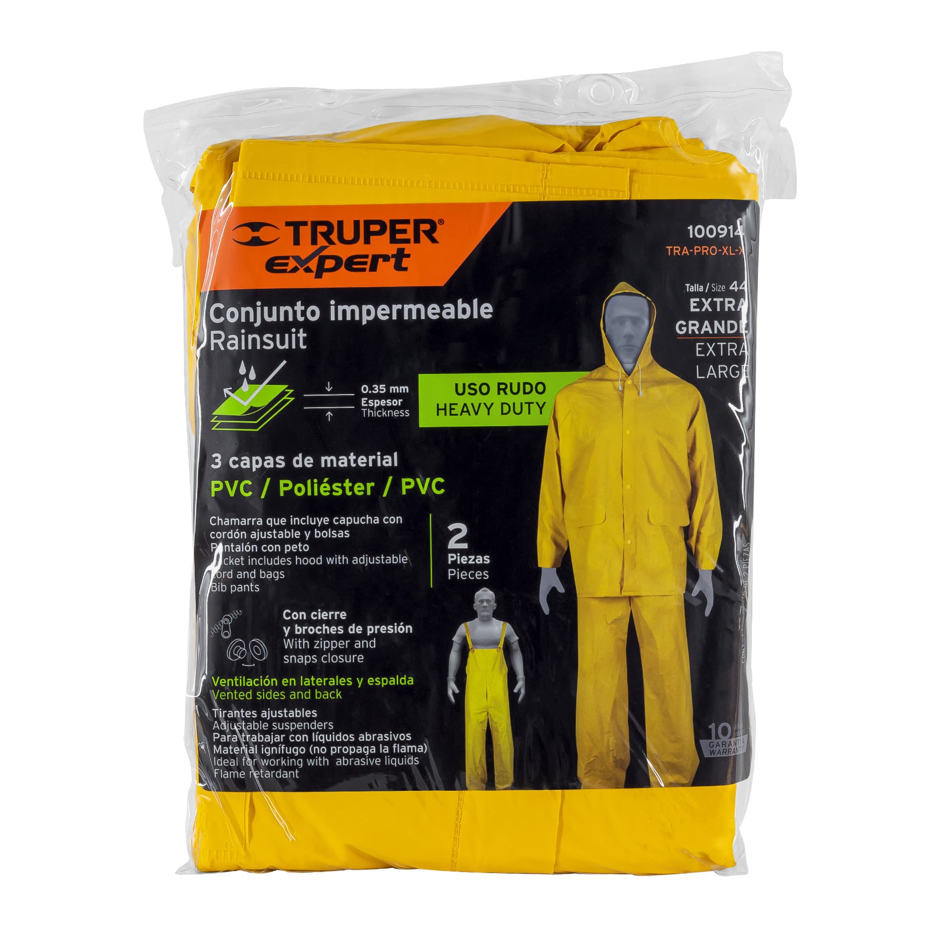 Conjunto impermeable triple capa, talla XG, TRUPER EXPERT - Imagen 4