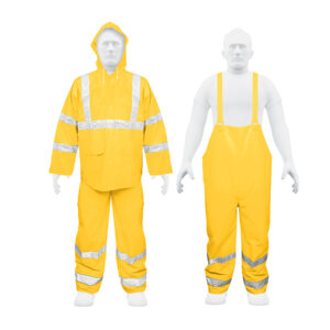 Conjunto impermeable doble capa amarillo con reflejante, G - Imagen 2