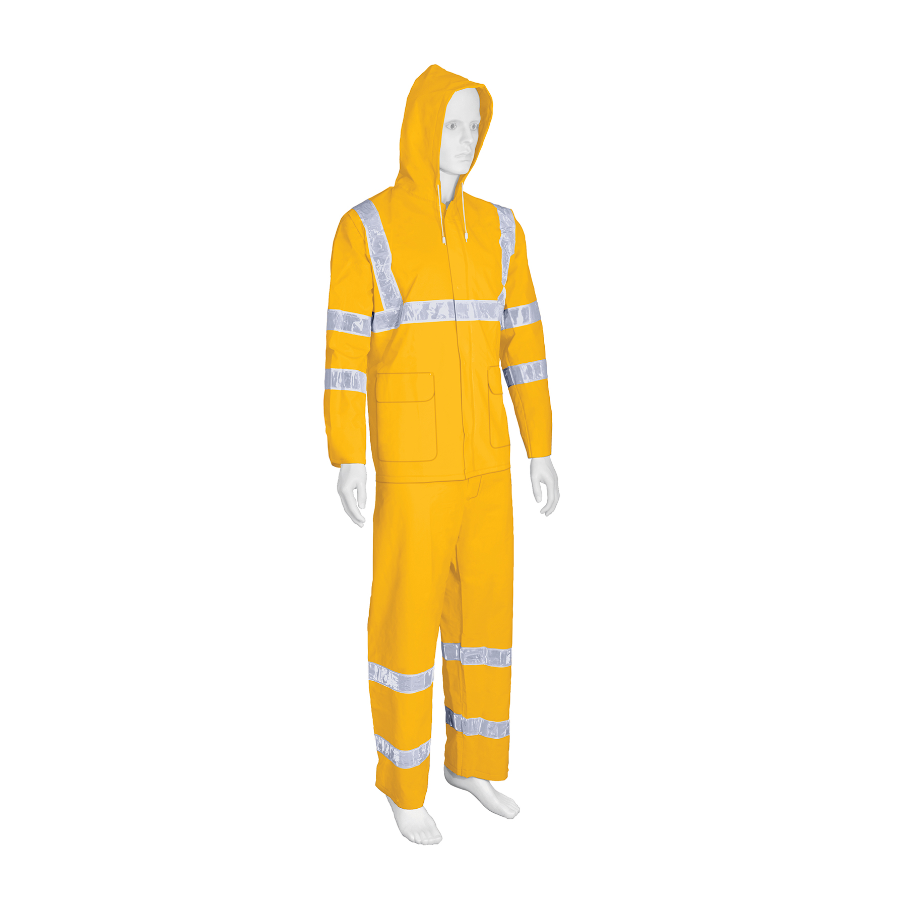 Conjunto impermeable doble capa amarillo con reflejante, CH - Imagen 2