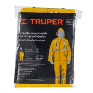 Conjunto impermeable doble capa amarillo con reflejante, XG - Imagen 4