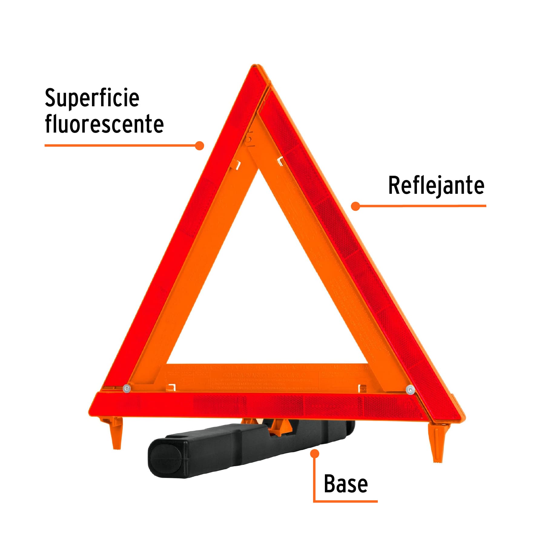 Triángulo de seguridad, 17', con estuche plástico, TRUPER - Imagen 3