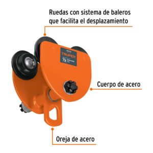 Trole de carga 1/2 ton para vigas IPS e IPR, ajustable - Imagen 3