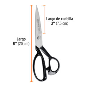 Tijera 8' para sastre, acabado satinado, TRUPER - Imagen 4