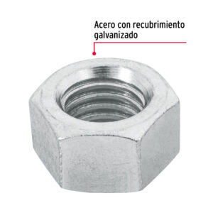 Bolsa con 25 tuercas 5/8' hexagonales de acero galvanizado - Imagen 3