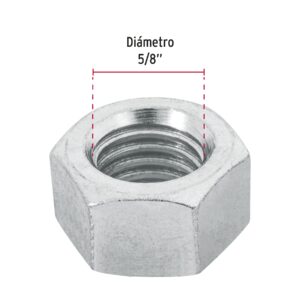 Bolsa con 25 tuercas 5/8' hexagonales de acero galvanizado - Imagen 4