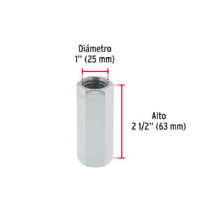 Bolsa con 2 tuercas cople, 1' acero galvanizado , FIERO - Imagen 3