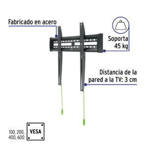 Soporte para pantallas de 32' a 70', fijo, VOLTECK - Imagen 3