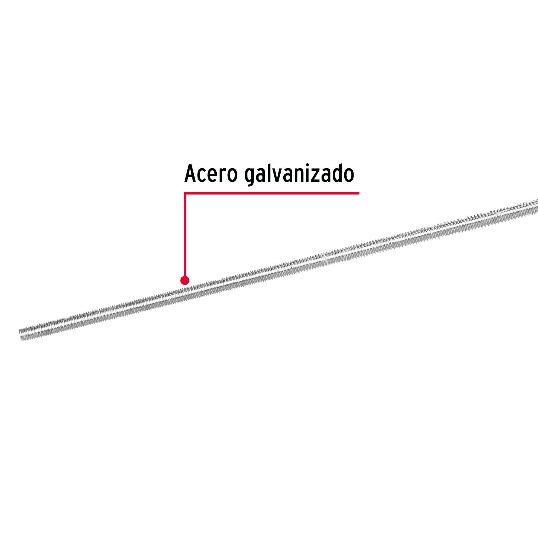 Varilla roscada de 1 m x 1/4', FIERO - Imagen 4