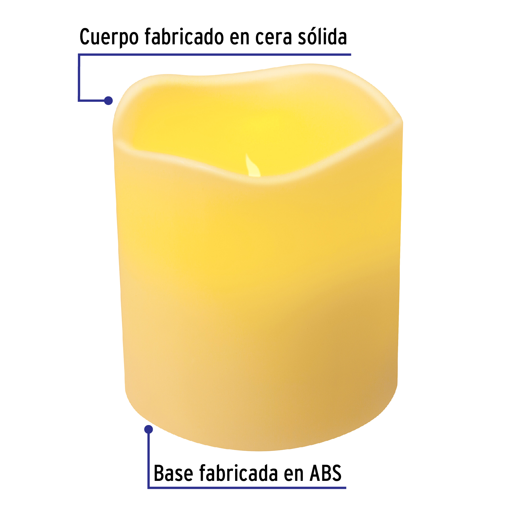 Vela de LED con sensor con 2 pilas AA, VOLTECK - Imagen 3