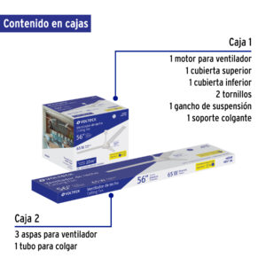 Ventilador de techo para interior, 56', blanco, VOLTECK - Imagen 5