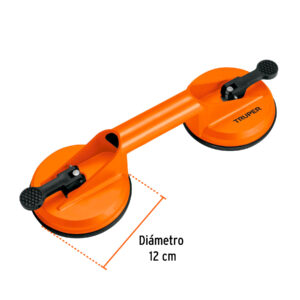 Ventosa de aluminio para vidrio, 2 copas de succión, TRUPER - Imagen 4