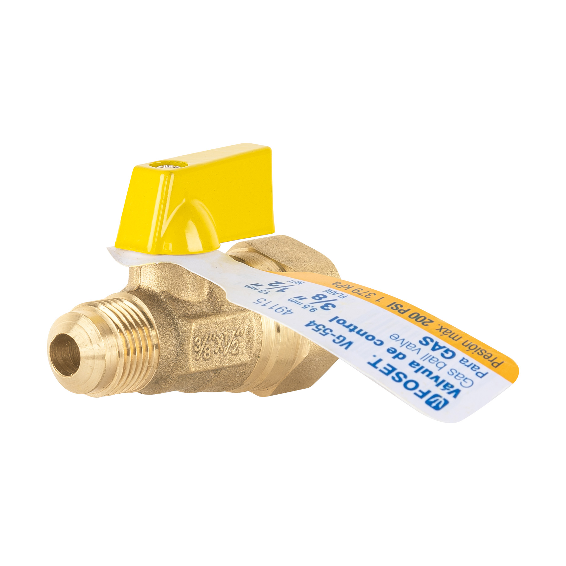 Válvula de control de latón para gas, 3/8' x 1/2', FOSET - Imagen 4
